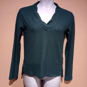 Miss Me Teal Textured Women's Blouse